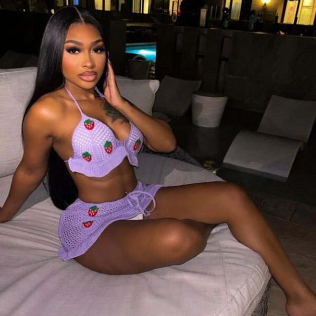 Sweet Halter Neck Top Mini Skirt Set