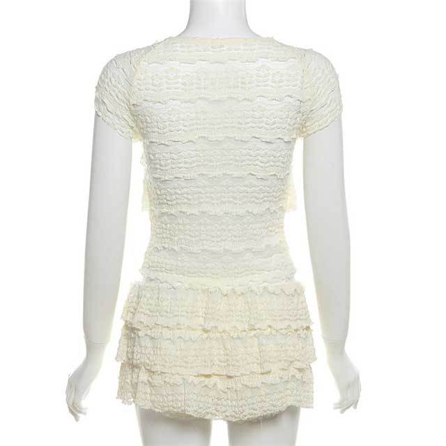 Fashion Casual Ruffle Short Set