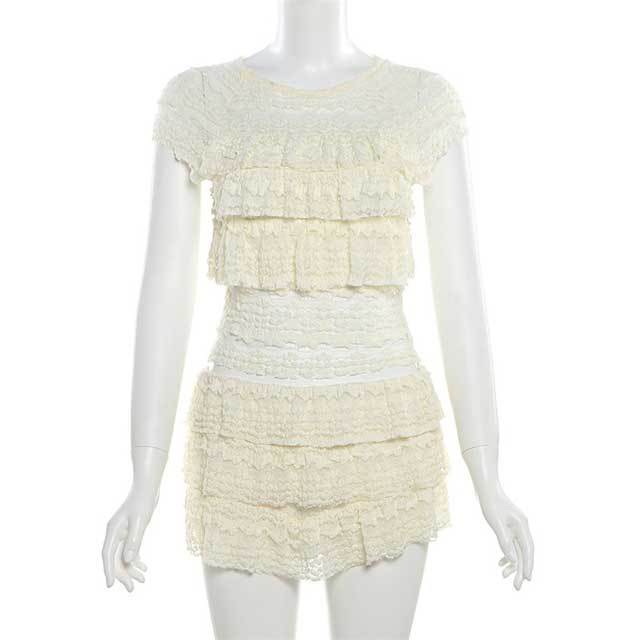 Fashion Casual Ruffle Short Set
