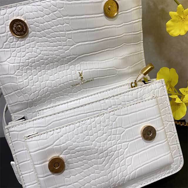 Crocodile Leather Messenger Bag