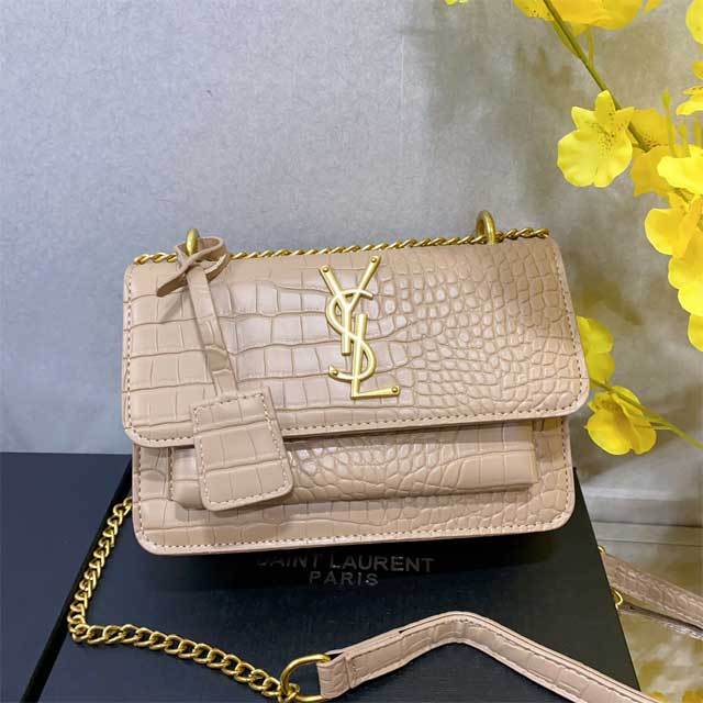 Crocodile Leather Messenger Bag