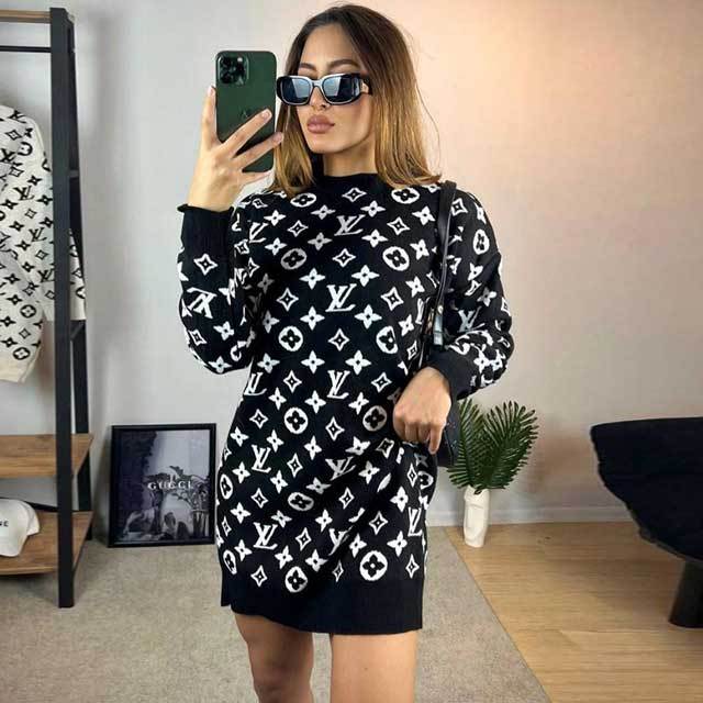 Fashion Letter Sweater Dress