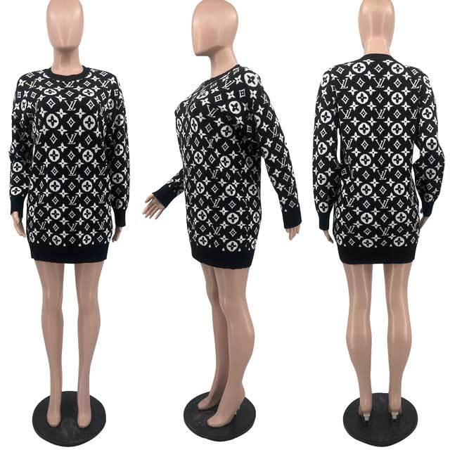 Fashion Letter Sweater Dress