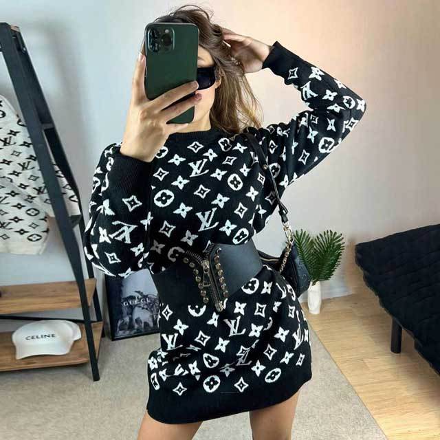 Fashion Letter Sweater Dress