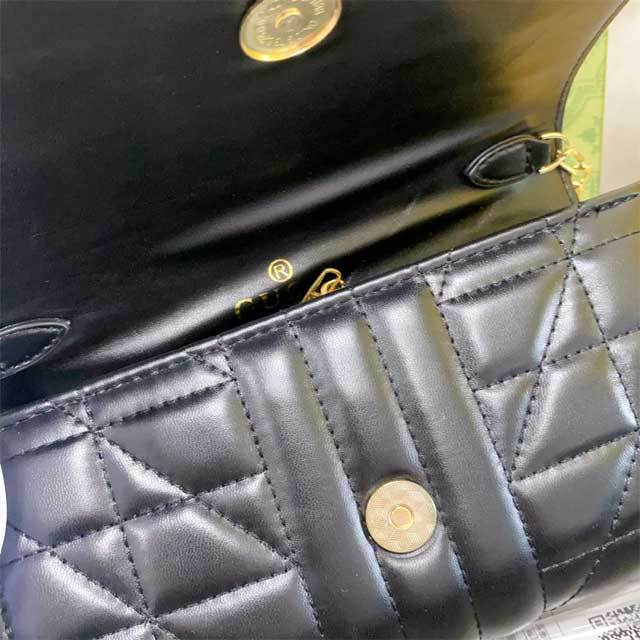 Metal Logo Leather Fashion Messenger Bag