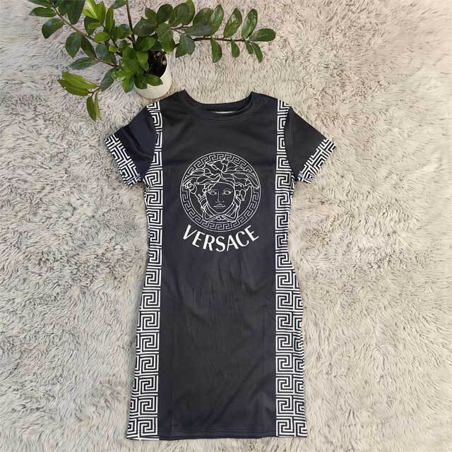 Short Sleeve Printed Bodycon Dress