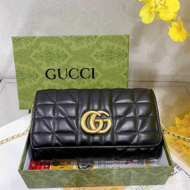 Metal Logo Leather Fashion Messenger Bag