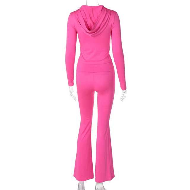 Basic Zipper Jacket Top Jogging Pants Set