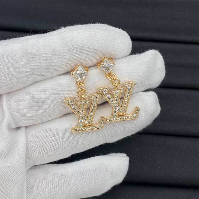 Rhinestone Decor Luxury Earrings(including the box )