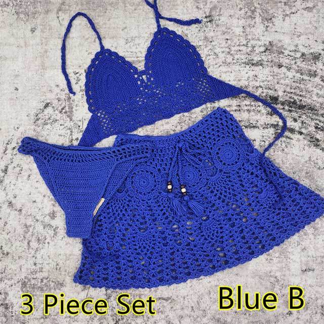 Crochet Three Piece Vacation Skirt Set