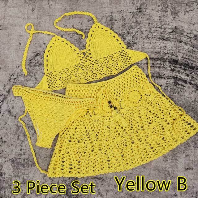 Crochet Three Piece Vacation Skirt Set