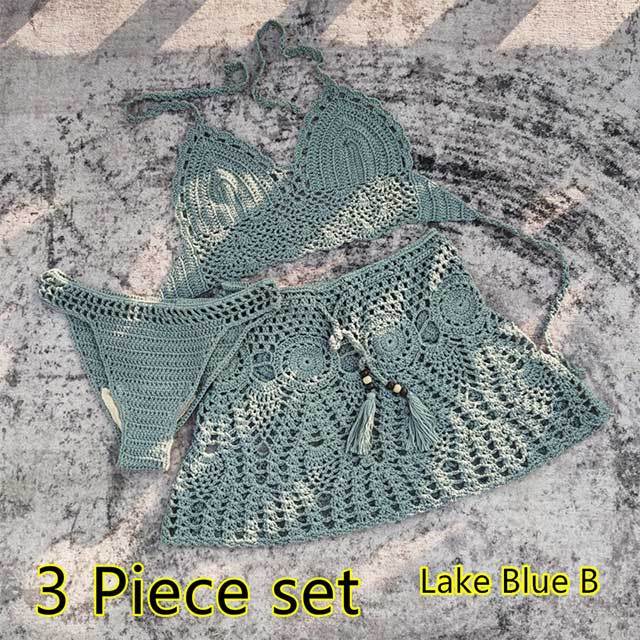 Crochet Three Piece Vacation Skirt Set