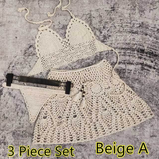 Crochet Three Piece Vacation Skirt Set