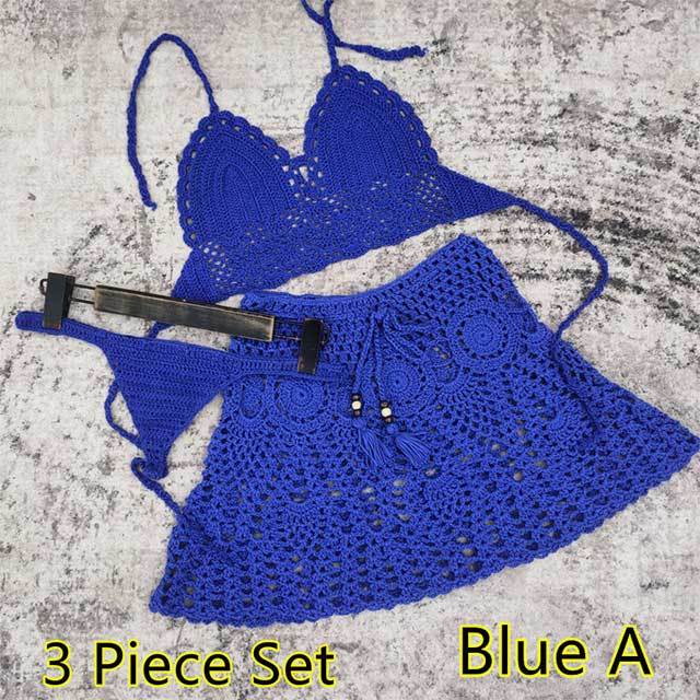 Crochet Three Piece Vacation Skirt Set