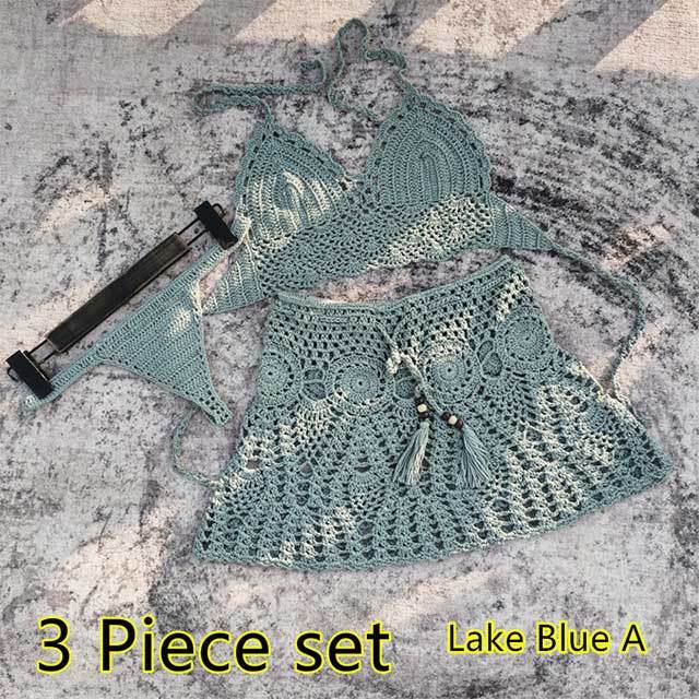 Crochet Three Piece Vacation Skirt Set