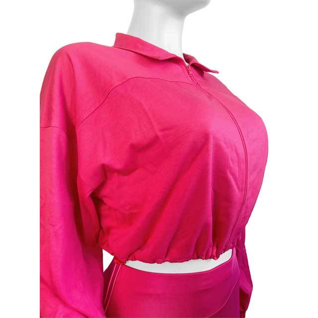 Zipper Top Skinny Jogging Pants Set