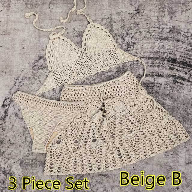 Crochet Three Piece Vacation Skirt Set