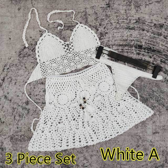Crochet Three Piece Vacation Skirt Set