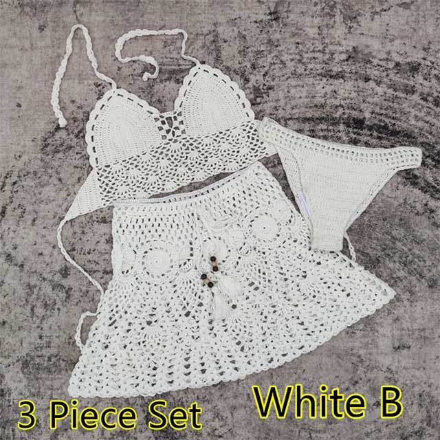 Crochet Three Piece Vacation Skirt Set