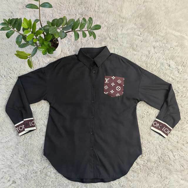 Embroidery Long Sleeve Casual Shirt