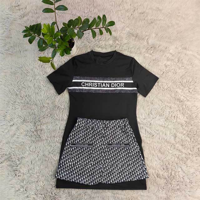 Printed Slit Mini Skirt Set