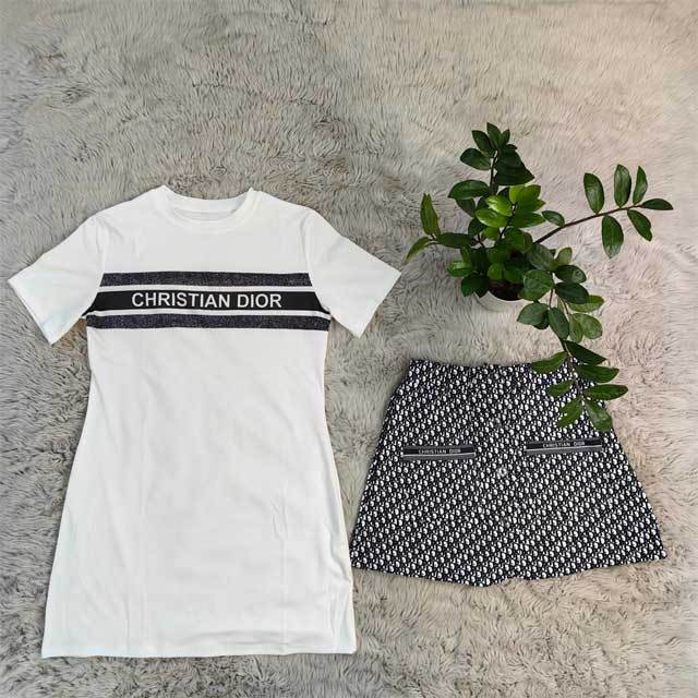 Printed Slit Mini Skirt Set