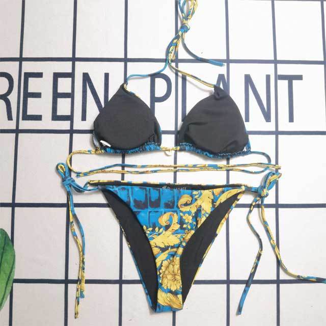 Printed Women Strappy Bikini Set