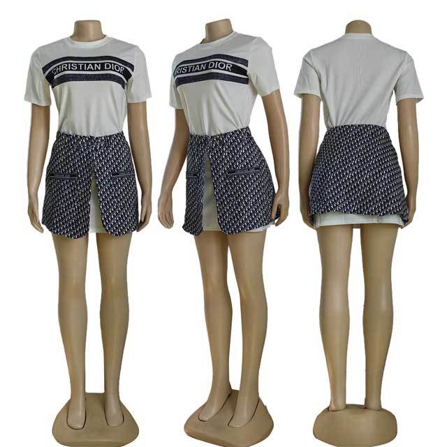 Printed Slit Mini Skirt Set