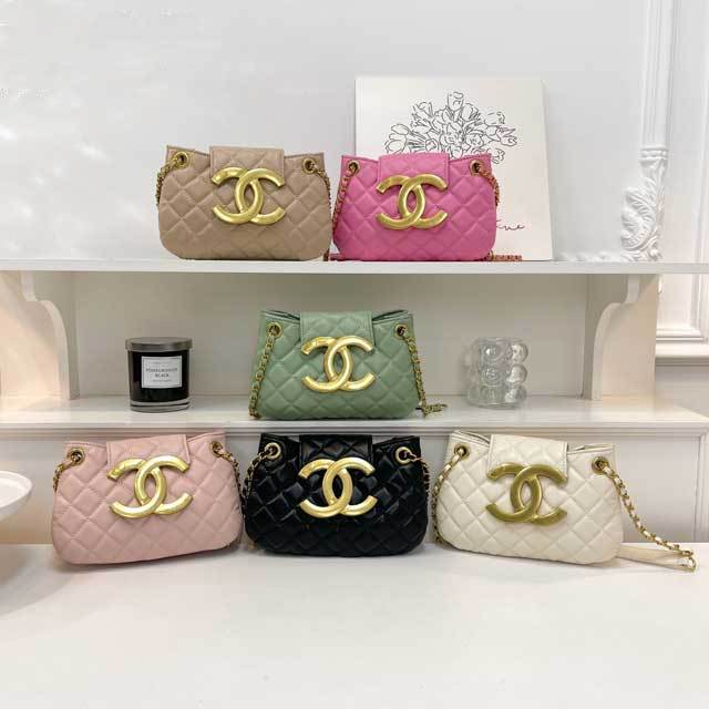 Metal Logo Leather Crossbody Bag