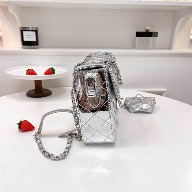 Metal Logo Leather Fashion Messenger Bag