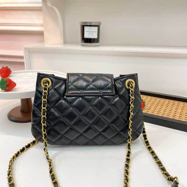 Metal Logo Leather Crossbody Bag