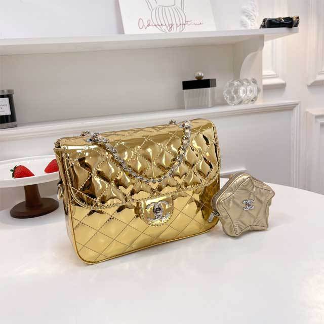 Metal Logo Leather Fashion Messenger Bag