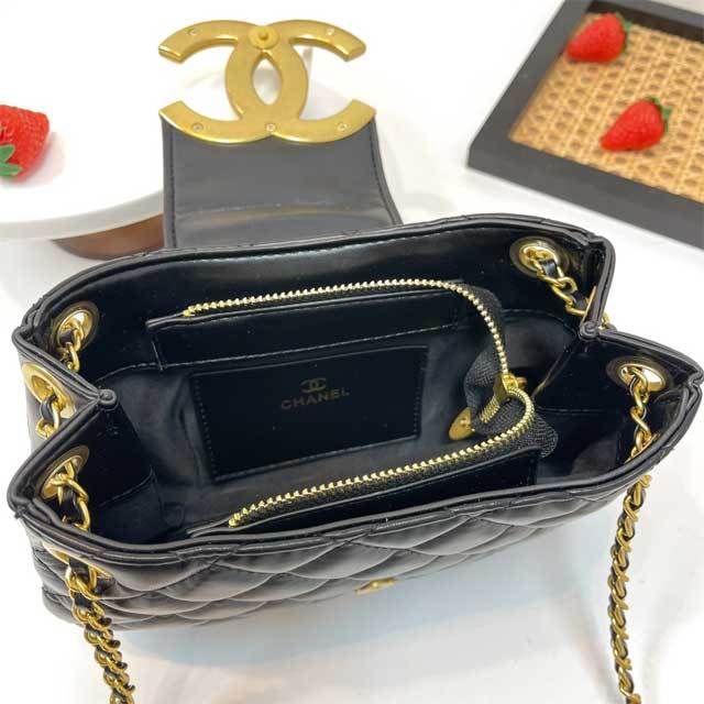 Metal Logo Leather Crossbody Bag