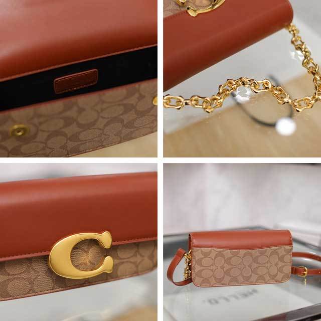 Metal Logo Leather Messenger Bag