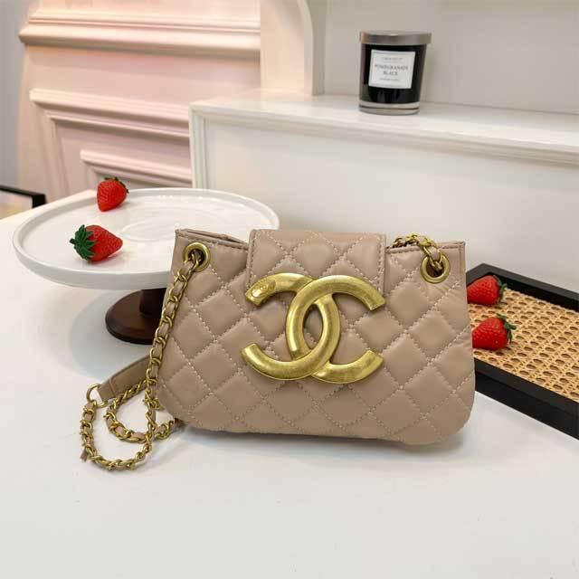Metal Logo Leather Crossbody Bag