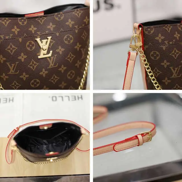 Metal Logo Leather Women Crossbody Handbag