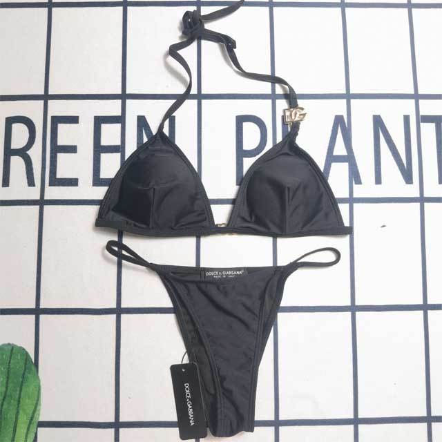 Metal Logo Halter Bikini Set