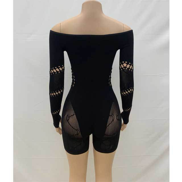 Hollow Out Off Shoulder Lingerie Romper