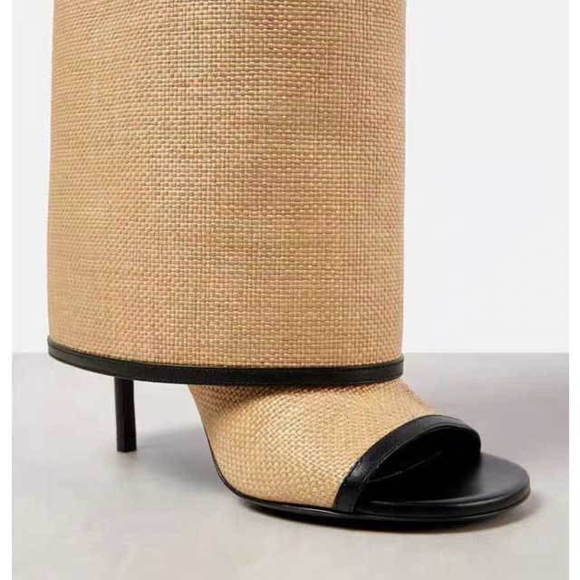 Shark Lock Open Toe High Heeled Sandal Boots