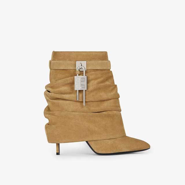 Shark Lock Fashion High Heeled Short Boots