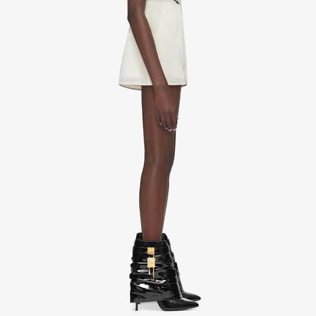 Shark Lock Fashion High Heeled Short Boots