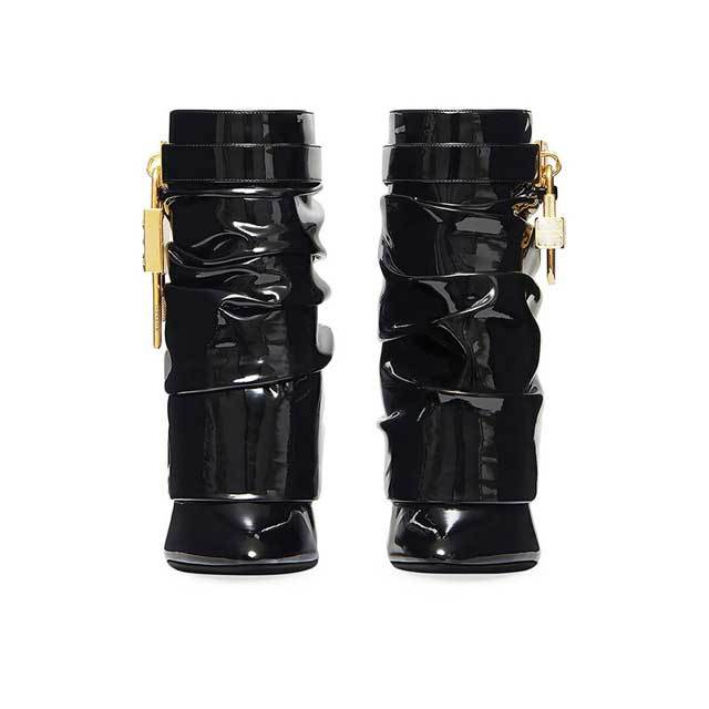 Shark Lock Fashion High Heeled Short Boots