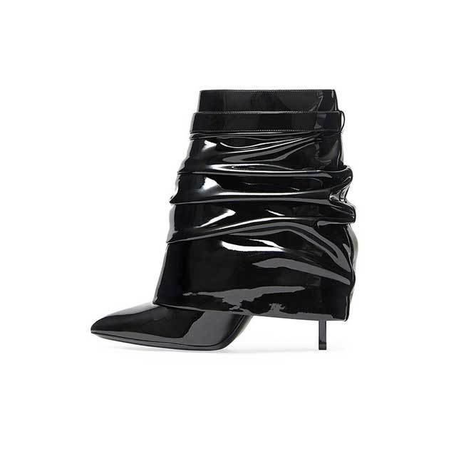 Shark Lock Fashion High Heeled Short Boots