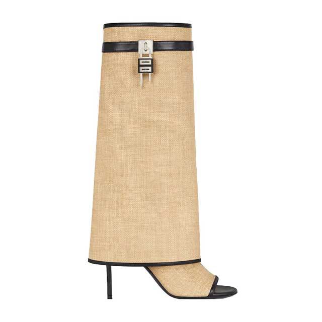Shark Lock Open Toe High Heeled Sandal Boots