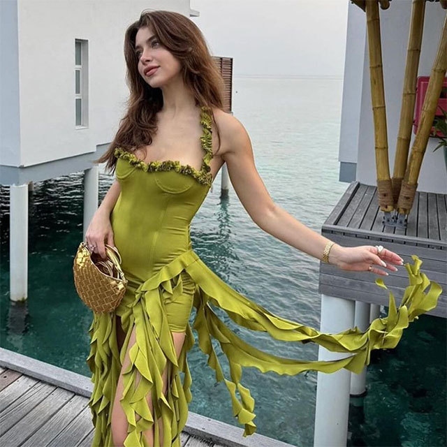 Halter Neck Tinker Tassel Dress