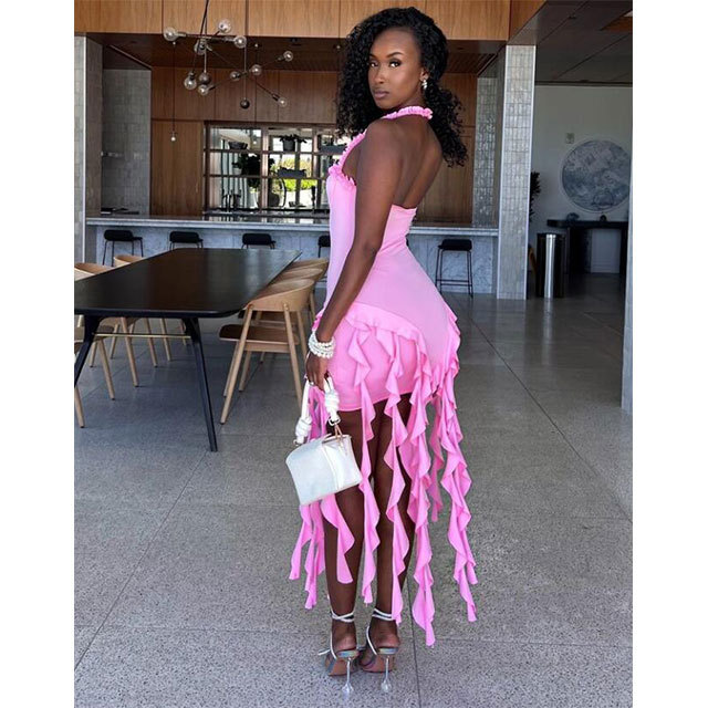Halter Neck Tinker Tassel Dress