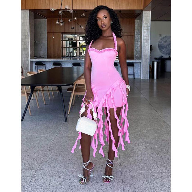 Halter Neck Tinker Tassel Dress