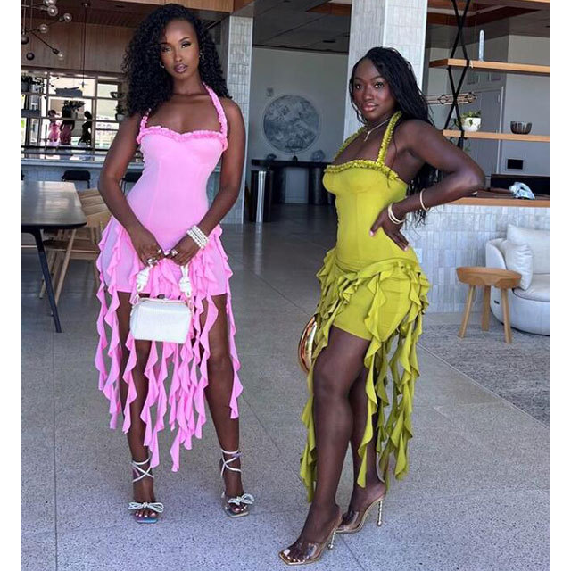 Halter Neck Tinker Tassel Dress