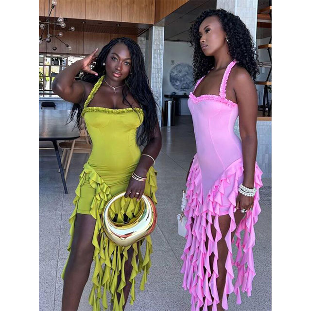 Halter Neck Tinker Tassel Dress