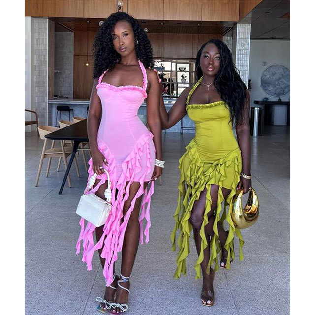 Halter Neck Tinker Tassel Dress